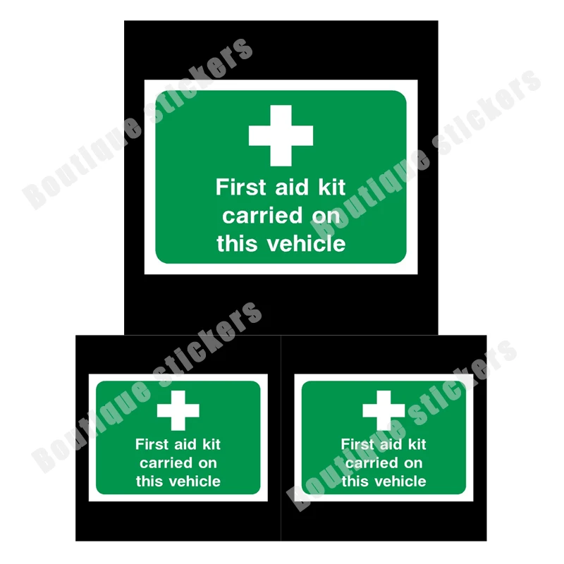 3X First Aid Box Logo Sticker Reminder Sticker Hot Selling High Quality Waterproof Sunscreen Anti-UV for First Aid Places