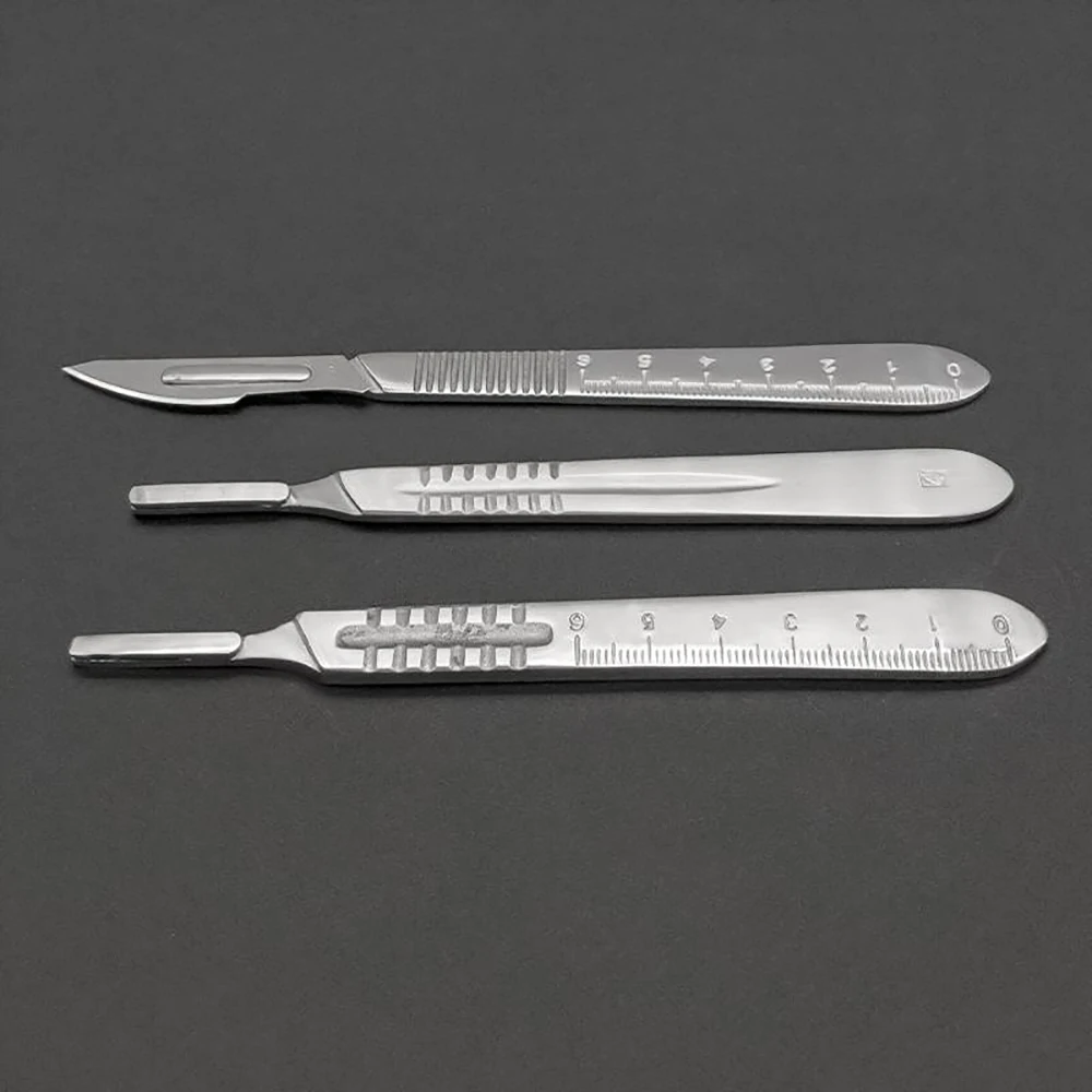 Pet Cat Animal Use Medical Scalpel 3, 4, 7 Handle No. 11 No. 23 Blade Sharp Stainless Steel Durable Clinic Supplies