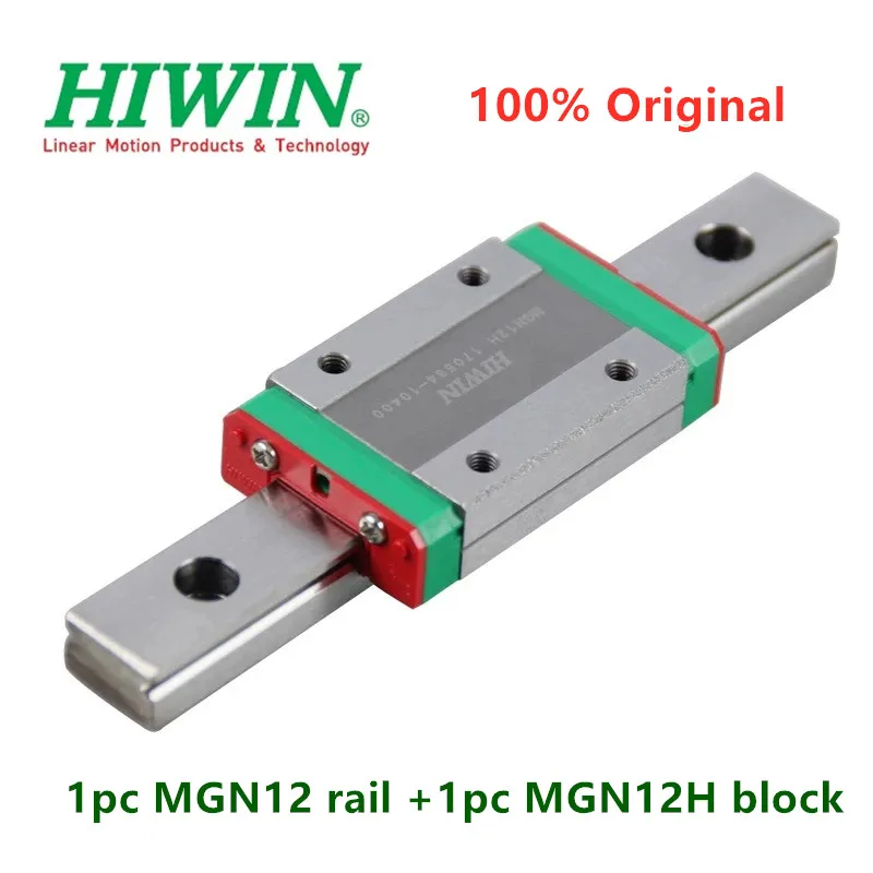 1pc Original Hiwin linear guide MGN12 150 200 250 300 330 350 400 450 500 550 mm MGNR12 rail +1pc MGN12H block carriage cnc 12mm