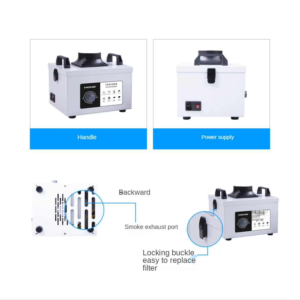 110 V/220 V 150 W Kleine Soldeertin Rook Uitlaat Machine Printplaat Reparatie Lassen Rookmeter Actieve kool Filter