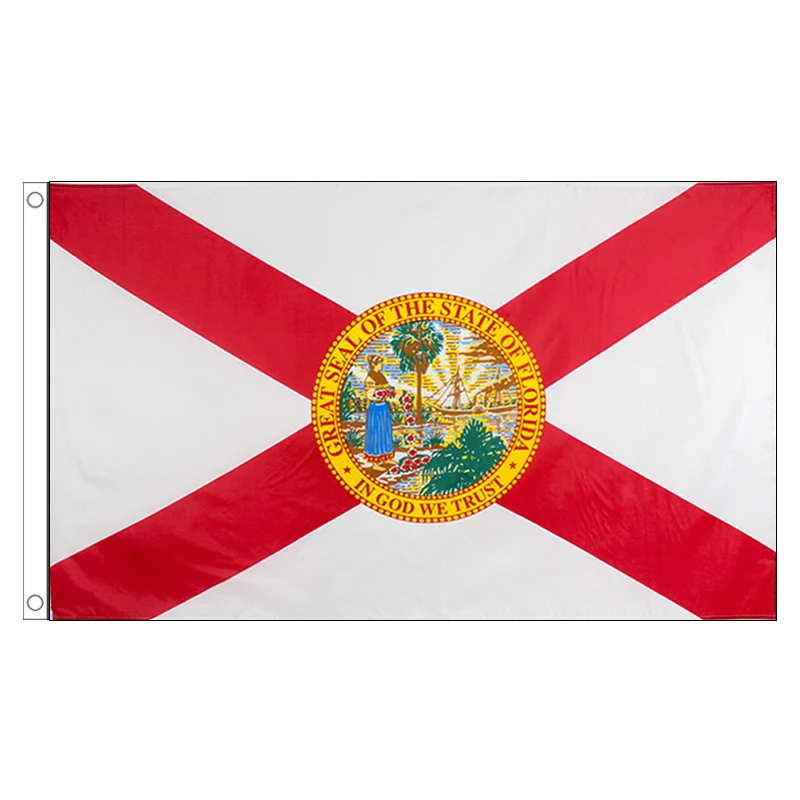 Free Shipping  xvggdg  90x150cm   Florida State Polyester Flag - FL State Flags with Brass Grommets 3 X 5 Ft