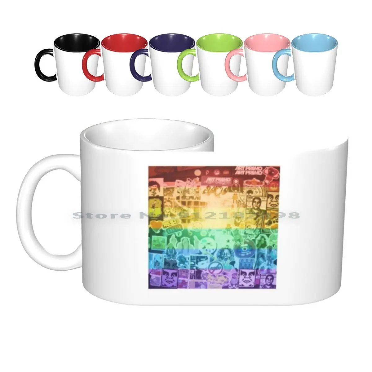 Terror War Rainbow Ceramic Mugs Coffee Cups Milk Tea Mug Rainbow War Terror Creative Trending Vintage Gift Bottle Cup