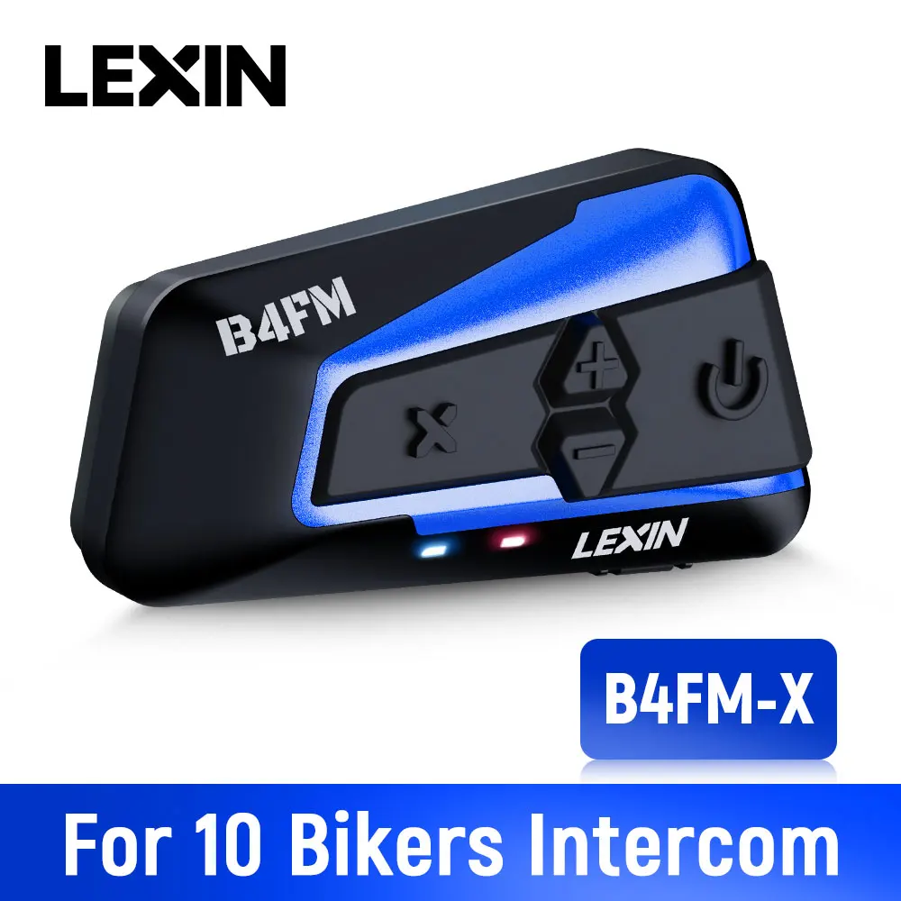 Merk Lexin LX-B4FM-X voor 10-rijders Intercom Motor Bluetooth Helm Headsets BT Moto Intercomunicador met FM-radio