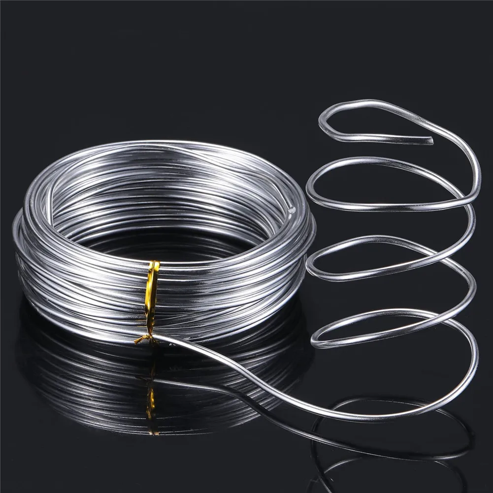 Silver 1mm/1.5mm/2mm Anodized Aluminum Wire Soft DIY Jewelry Craft Versatile Painted Aluminium Metal Wire Bendable Make Skeleton