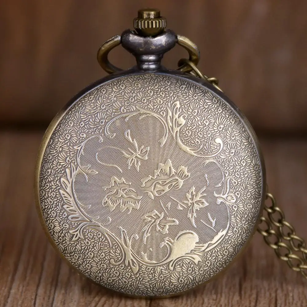 Montre de poche à Quartz en Bronze Antique, Vintage, pendentif, collier, horloge, cadeaux, Fob