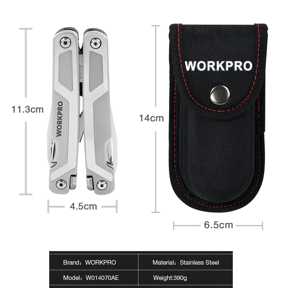 WORKPRO 16 in1 Multi Plier Multifunction Tools with Knife Scissors Saw Screwdriver