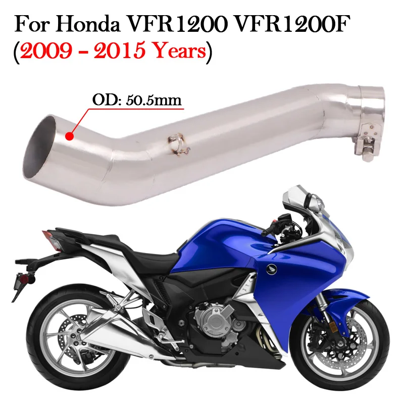 Slip-On For HONDA VFR1200 VFR1200F VFR 1200 2009 10 11 12 13 14 2015 Motorcycle Exhaust Muffler Modify Mid Link Pipe Escape Tube