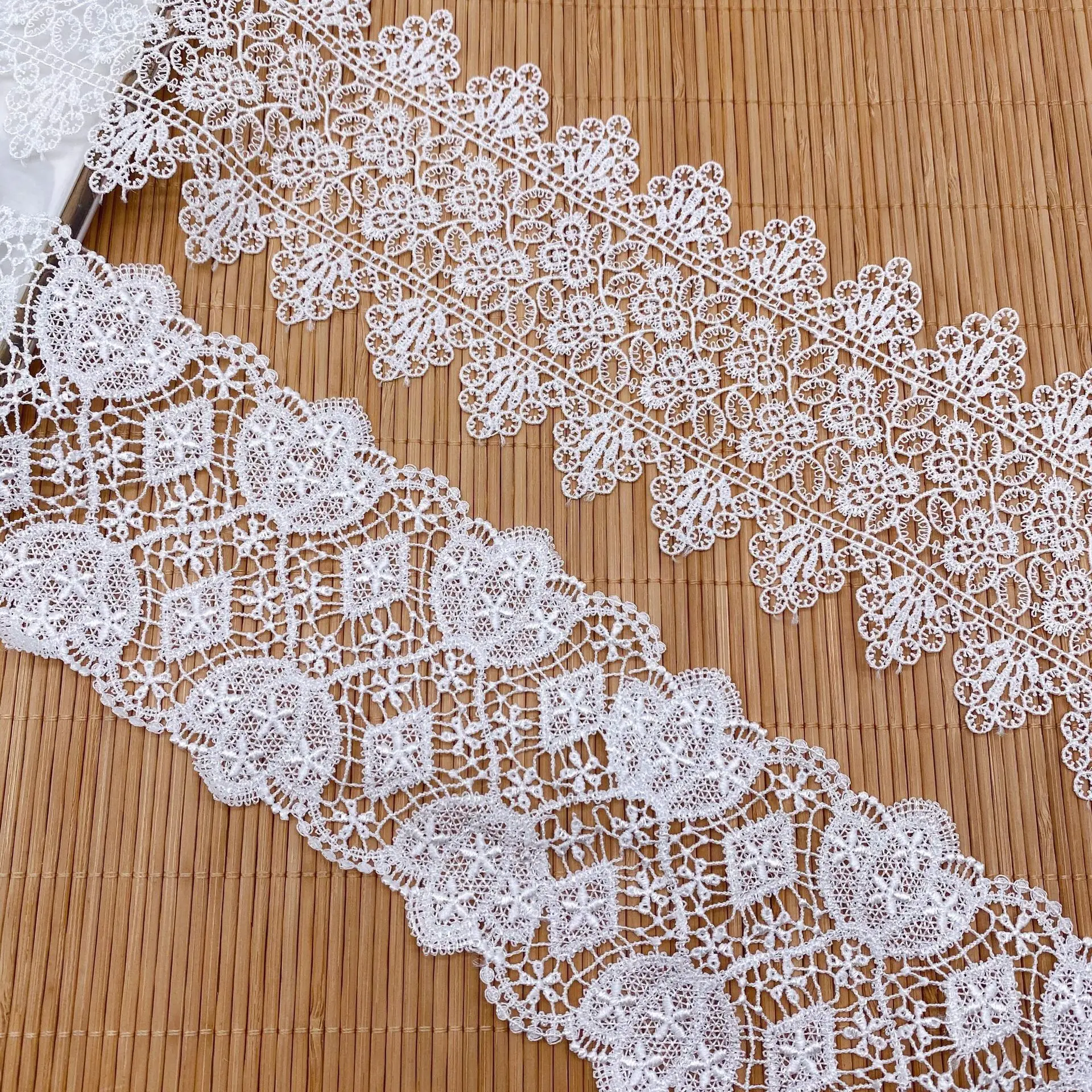 Bilateral Embroidery Water Soluble Embroidery Lace Ribbon Trim Fabric For Sewing Apparel Accessories Handmade DIY Crafts