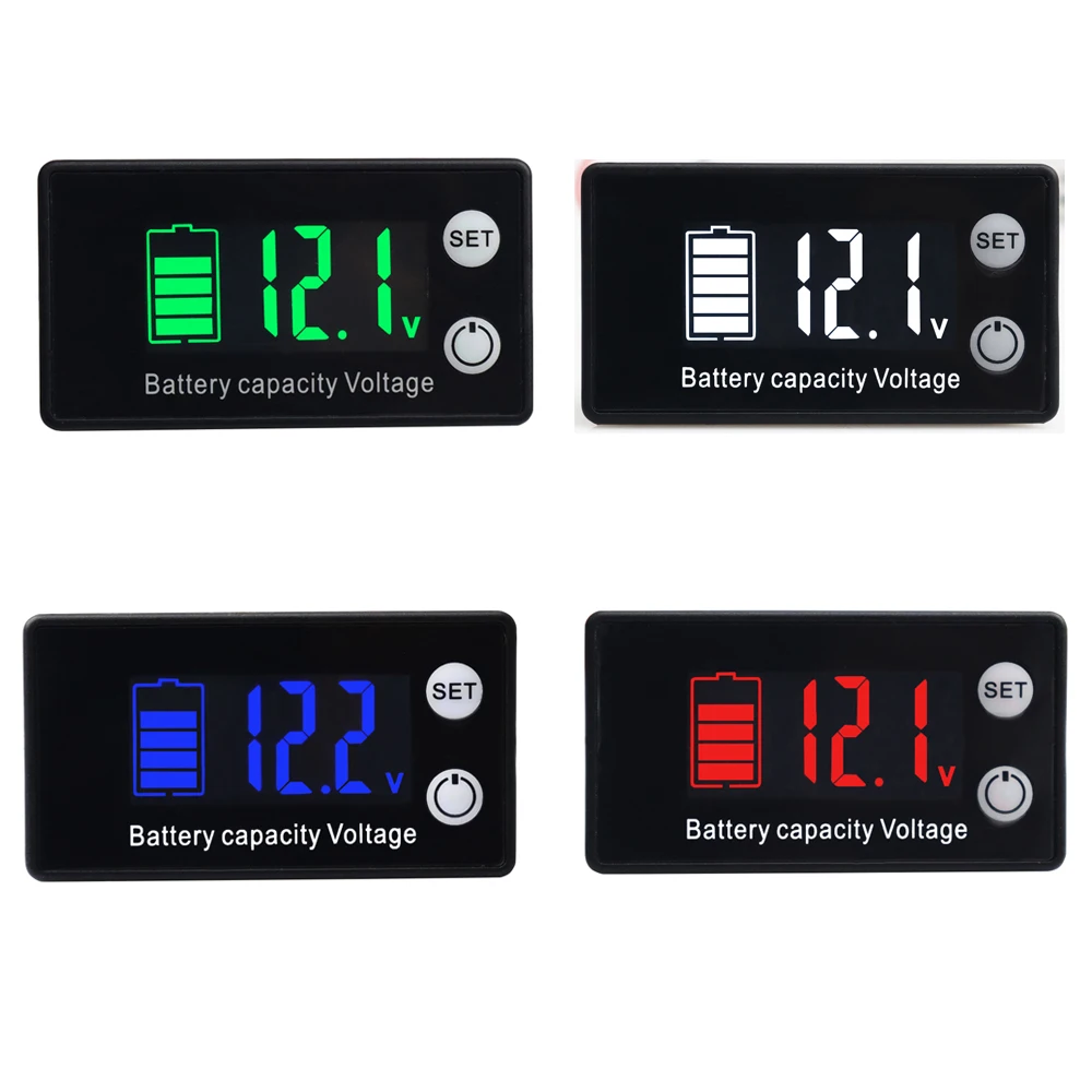 Battery Capacity Tester Level Indicator DC 7-70V Voltage Meter Li-ion Lead-acid LiFePO4 LFP Digital Voltmeter For Car Motorcycle