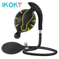 IKOKY Anal Plug Expandable G-spot Prostate Massager Adult Dildo Pump Inflatable Butt Dilator Butt Plug Sex Toys for Man Women