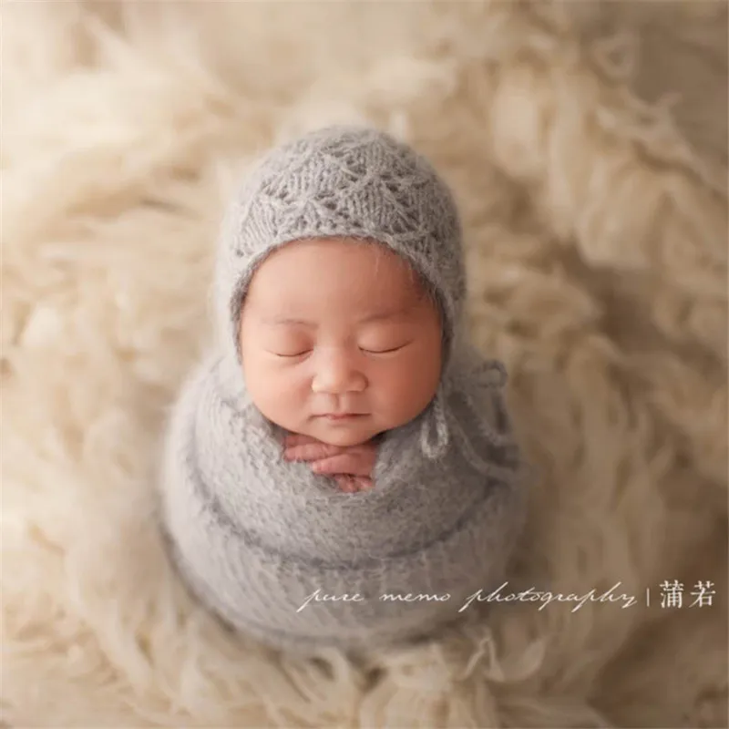 2023Newborn hat photography props,baby fuzzy diamond beanie photography props