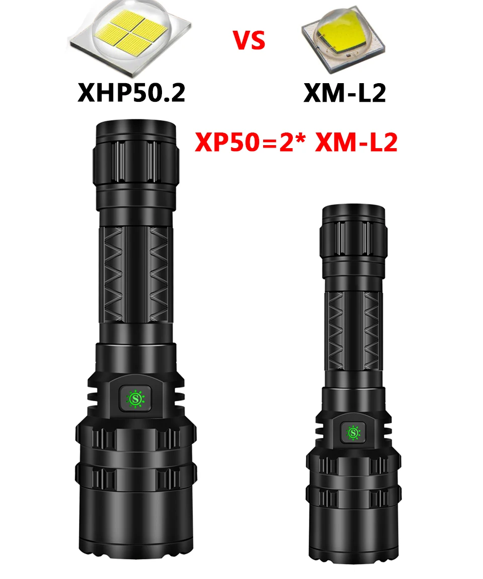 Cree xhp50.2 led flashlight usb charging XM L2 Stretch Shock Resistant Powerful power 18650 or 26650 rechargeable torch camping