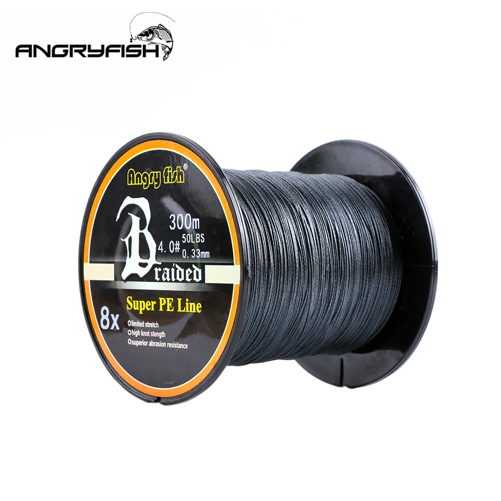 Angryfish 300 Meters 8 Strands Braided Fishing Line High endurance 8 Colors Super PE Line