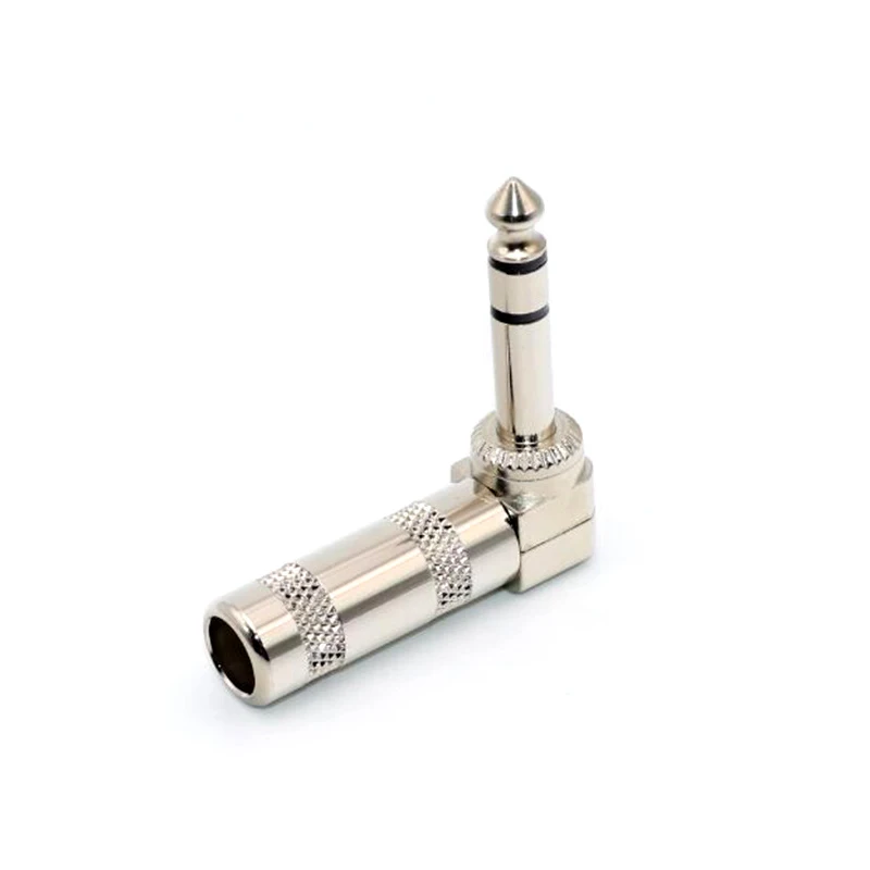 6.35มม.แจ็คปลั๊กไมโครโฟนเชื่อมต่อมุมขวาชายชุด6.5มม.ชุบนิกเกิลปลั๊กเสียง