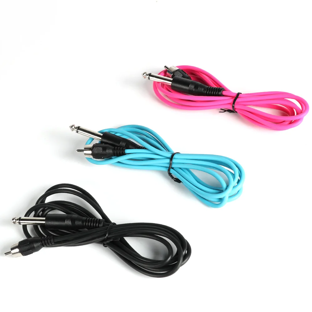 High Quality Tattoo Wire RCA Clip Cable Hook Wire For Tattoo Machine Power Supply Three Colors 1.8m Tattoo Equipment