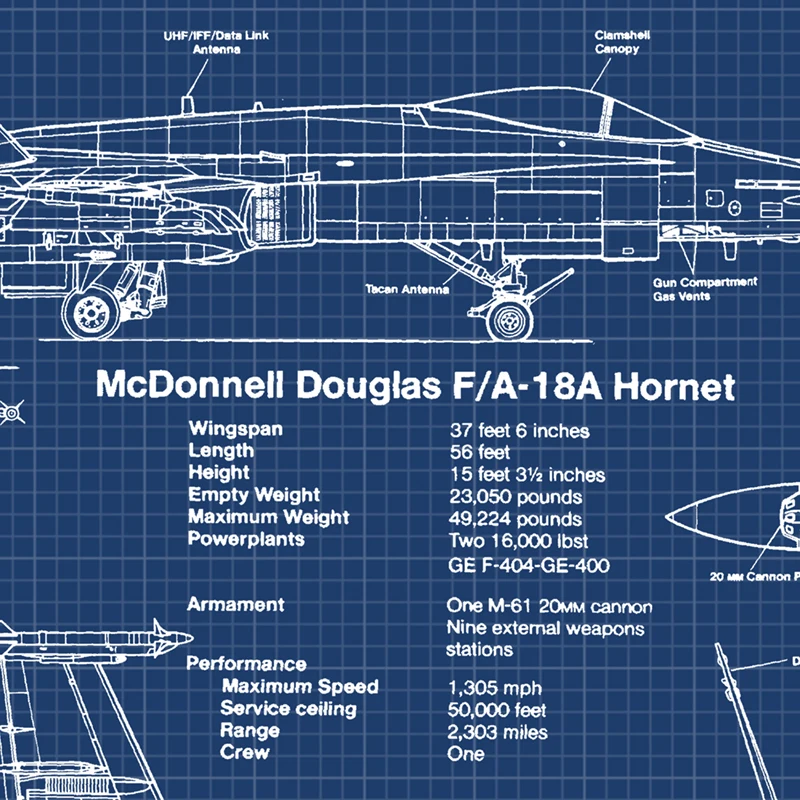 Air Force Plane F18 Hornet Patent Prints Airplane Poster Fighter Jet Blueprint Art Canvas Painting Picture Pilot Gift Home Decor