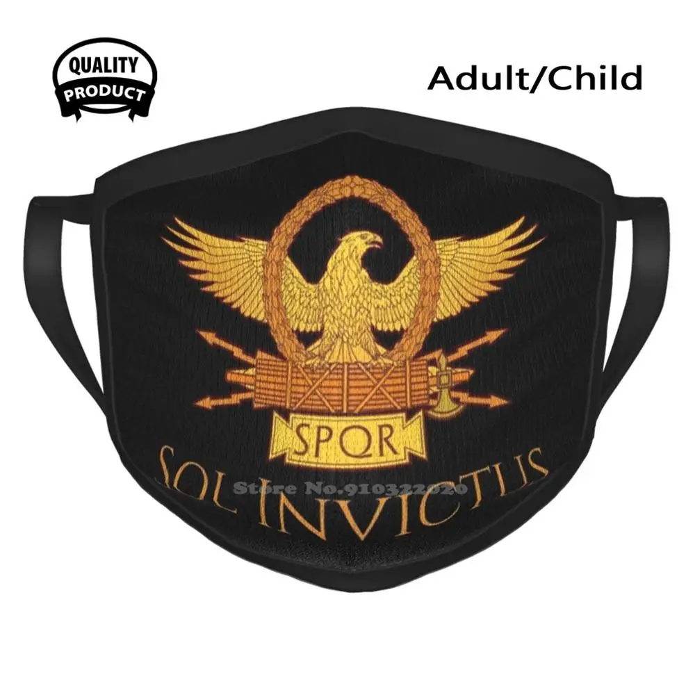 Sol Invictus - Ancient Spqr Eagle Standard Summer Breathable Mouth Mask Face Masks Rome Roma Roman Spqr Roman History Roman