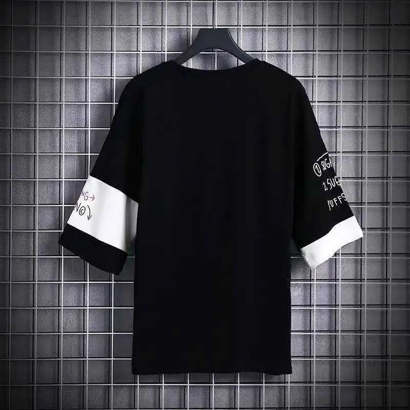 Harajuku Tshirt Short Sleeve Tops Tee Men Hip Hop T Shirt Streetwear Funny Punk Loose T-Shirt Summer Gothic Skateboard Shirt