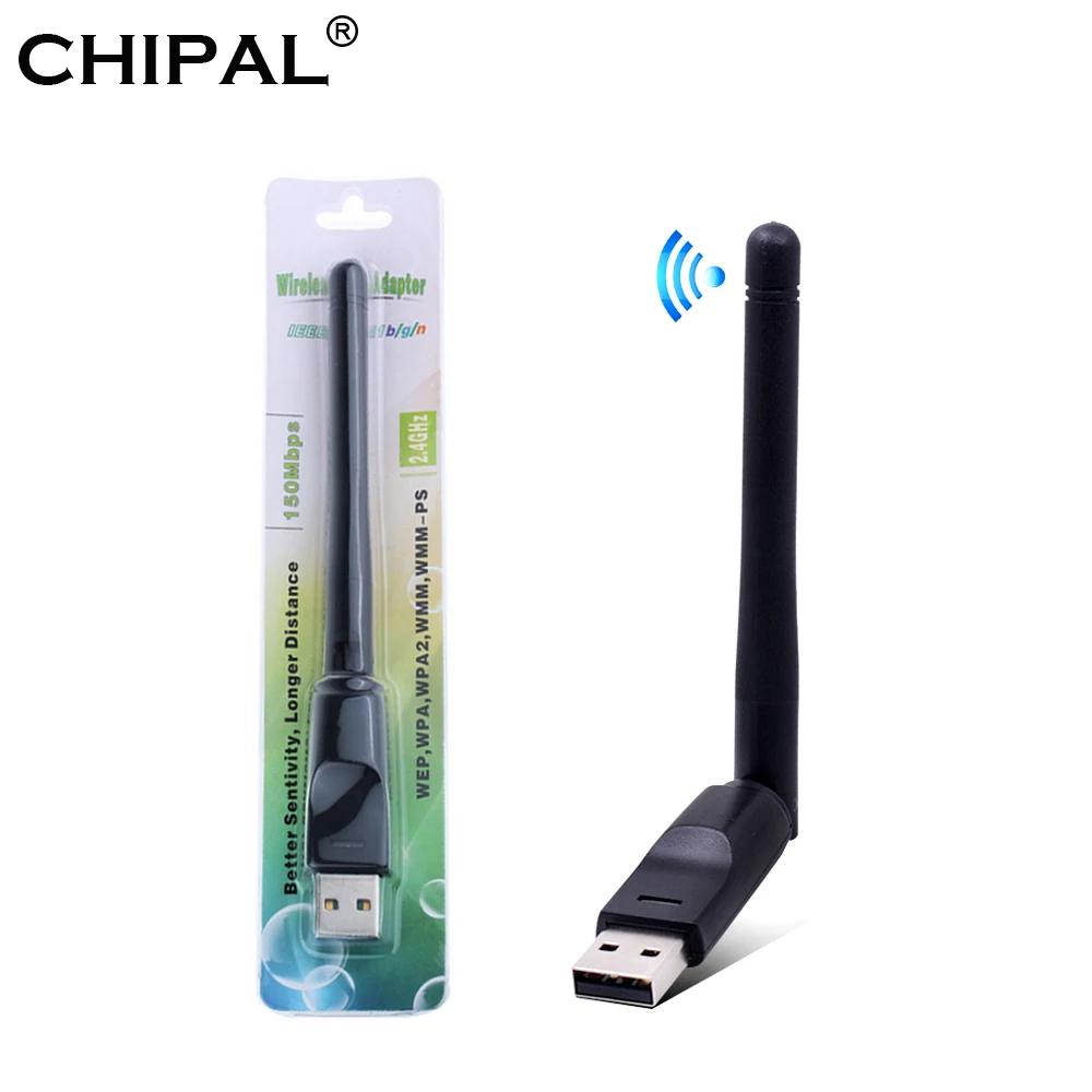 Беспроводная сетевая карта CHIPAL MT7601, 150 Мбит/с, Mini USB, Wi-Fi адаптер, LAN Wi-Fi приемник, ключ, антенна 802,11 b/g/n для ПК, Windows