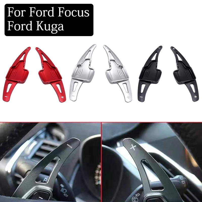 

1 пара для Ford Focus 2015-2018 Ford Kuga 2016-2019, алюминиевый рычаг переключения передач на рулевое колесо, удлинитель для салона автомобиля