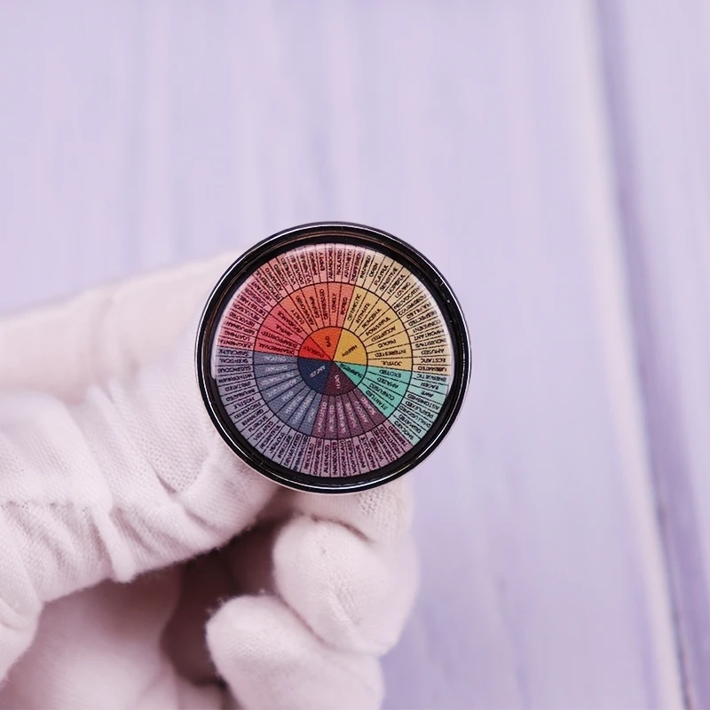 

Emotional Color Wheel Pin Feeling wheel therapy tool Brooch Mental Health Badge Self Awareness Jewelry Gift