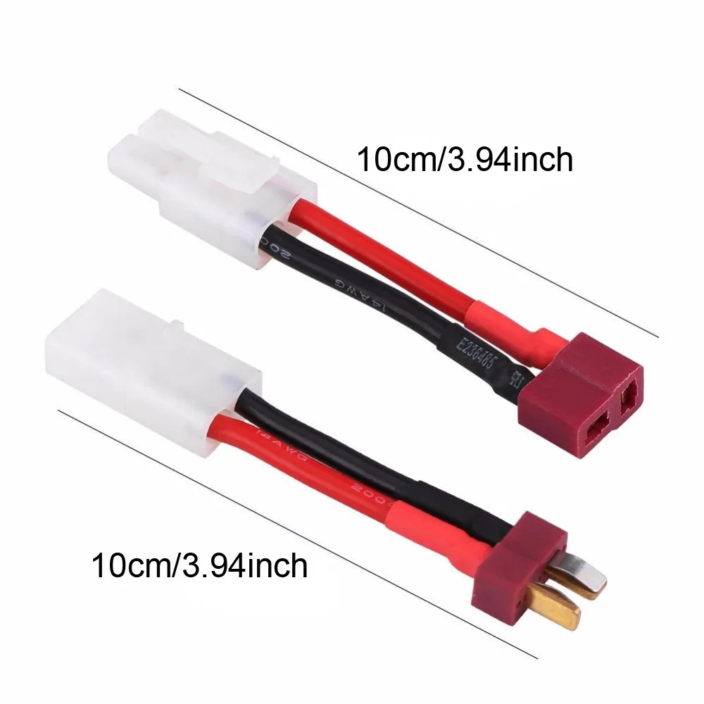 RC Plug Cable 10cm T Plug Female / Male to Tamiya Male / Female Adapter 14AWG Wire RC Accessories Parts For FPV Drone Car Boat