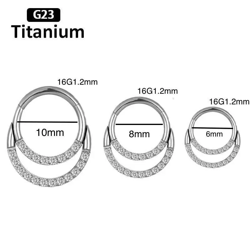 F136 Titanium Piercing Clicker Segment Hoop Nose Rings Earrings Nose Septum Piercing Ear Tragus Cartilage Helix Lip Ear Piercing