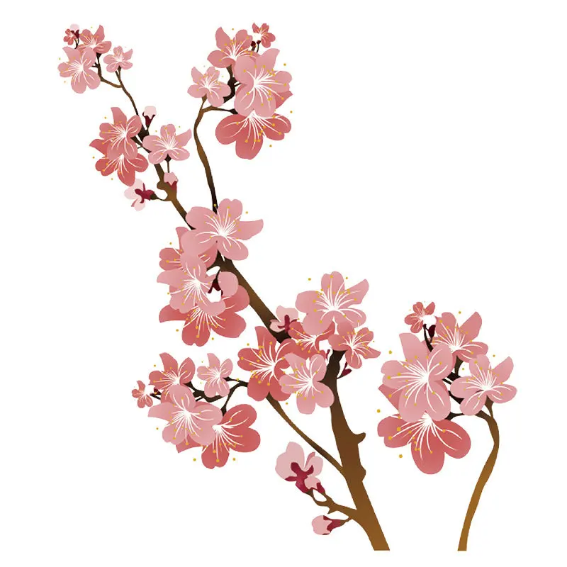 Cherry blossom Appliques On Clothes Diy Beauty Life Accessory Striped Sticker Jeans Fashion Heat Press Applique Patches