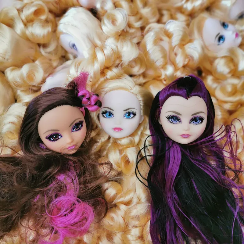 Original Quality Doll Heads Monstering Doll Toy Head Good Makeup Long Hair Doll Head Parts Girl Dressing DIY Toy Parts Kid Gifts