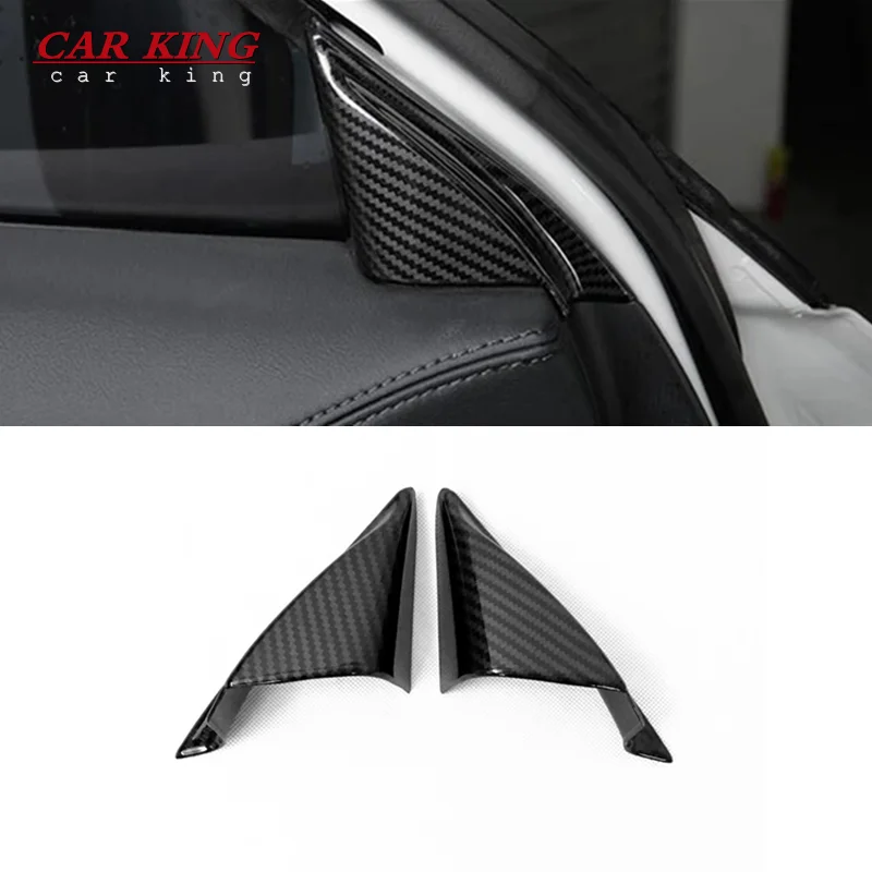 

For Mazda CX-5 CX5 CX 5 2017 2018 2019 Carbon fiber Car Front Door Window Inner Triangle A-Colum Cover Stickers Trim Accessories