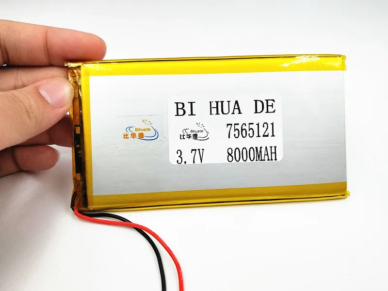 3.7 V bateria litowo-polimerowa 7565121 8000 MAH Tablet PC DIY akumulator litowo-jonowy komórek na PSP Tablet PC DVD GPS MID PDA e-book