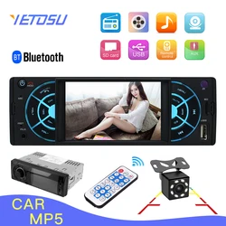 Autoradio Car Radio 1 Din Audio Stereo USB AUX FM TF MP5 Player 1din car radio Bluetooth With Remote Control LEDRear View Camera
