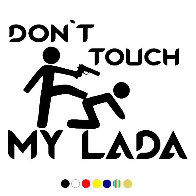 

CS-164# Various Sizes Funny Car Sticker Don't touch my lada decal auto car stickers for LADA