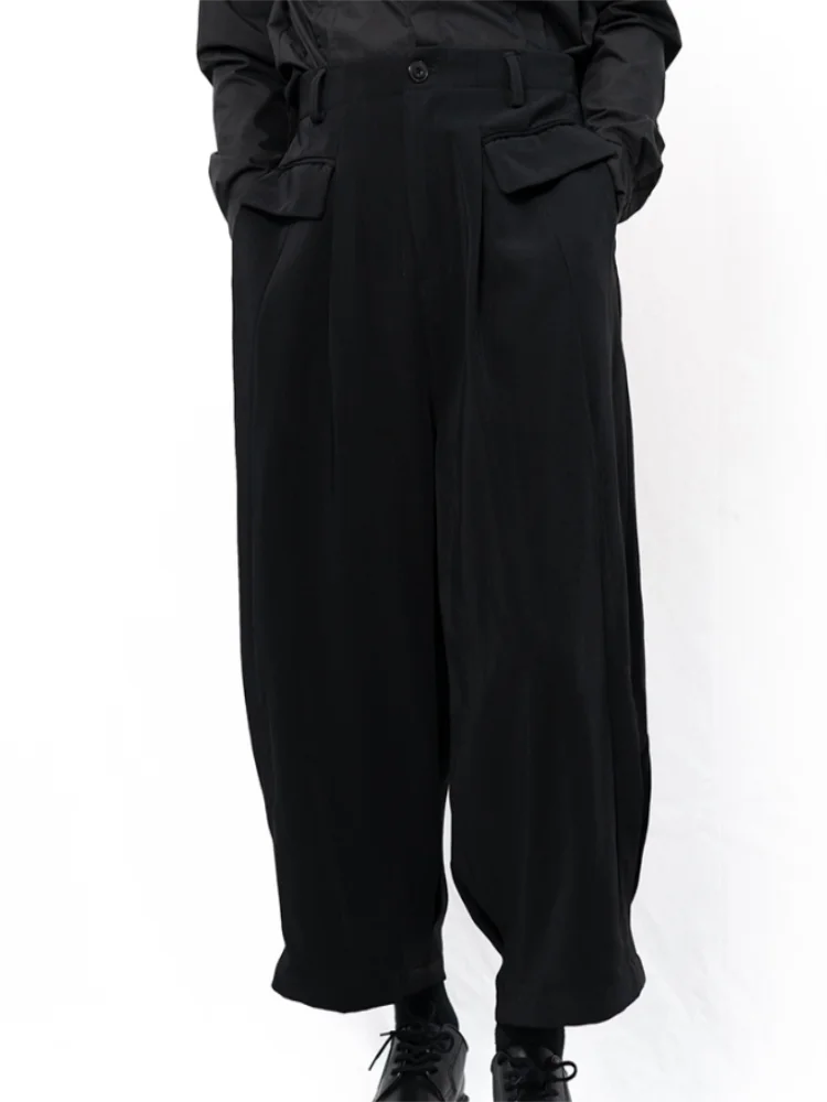 Men's Pants Nine-point Pants Yamamoto Style Fashion New Ultra-loose Black Plus-size Casual Pants European And American Style