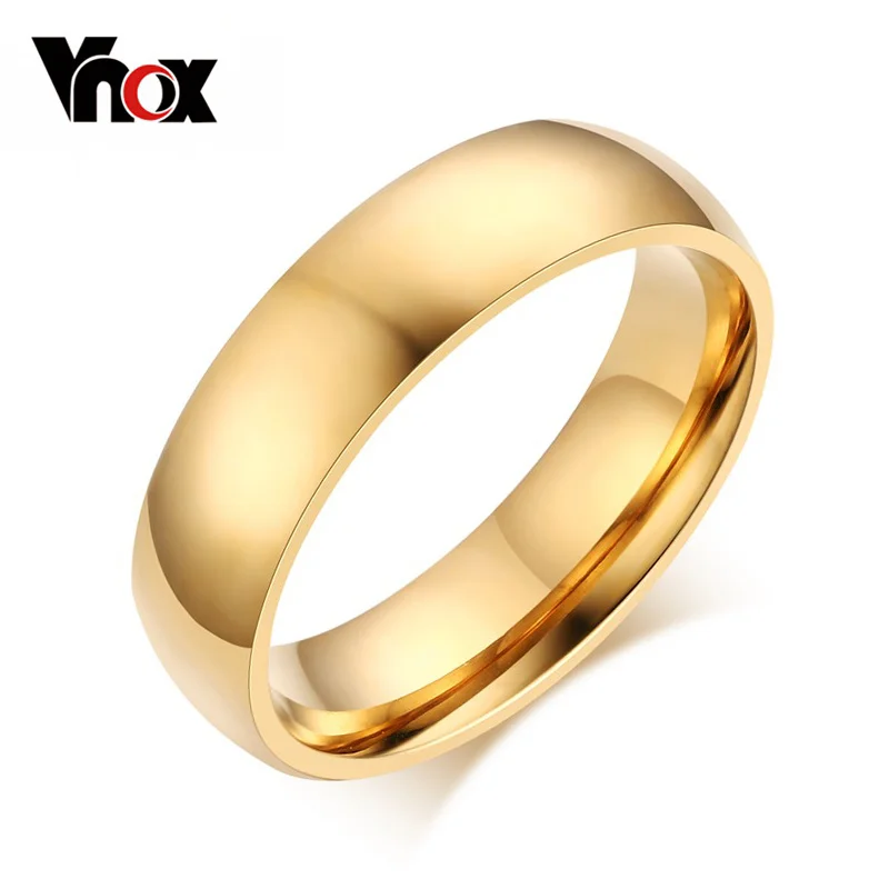 Vnox Classic Wedding Ring for Men Women Stainless Steel Jewelry 6mm And 8mm Width