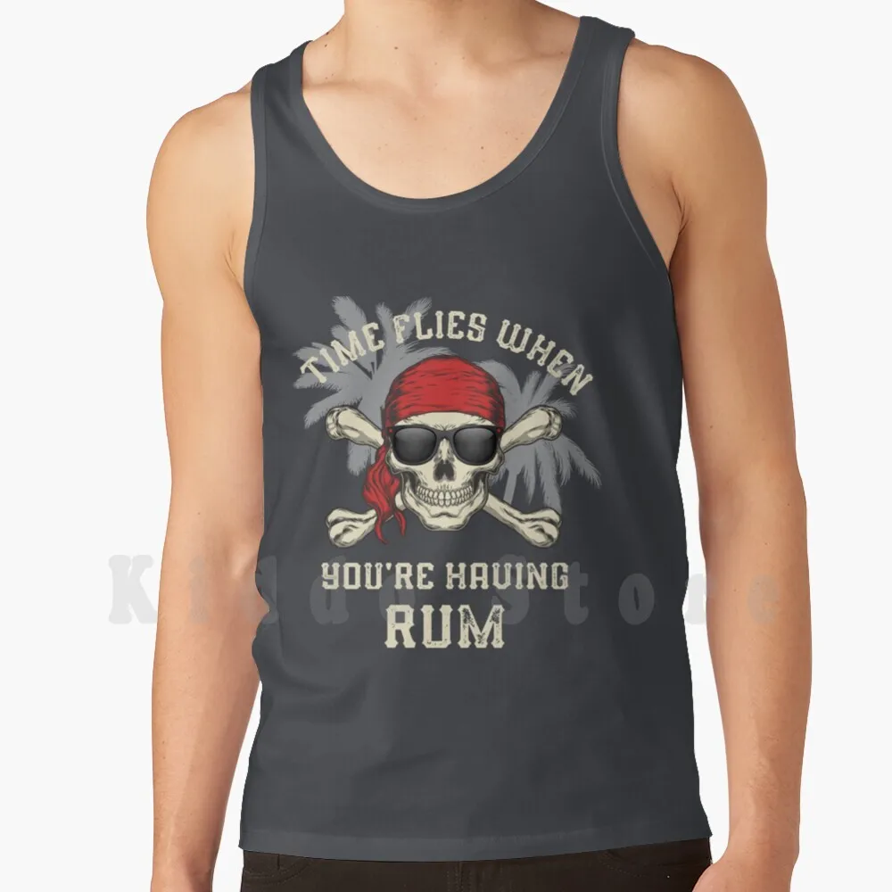 Skull And Crossbones Cool Jolly Roger Pirate Tank Tops Vest 100% Cotton Skull And Crossbones Skull Crossbones Cool Jolly