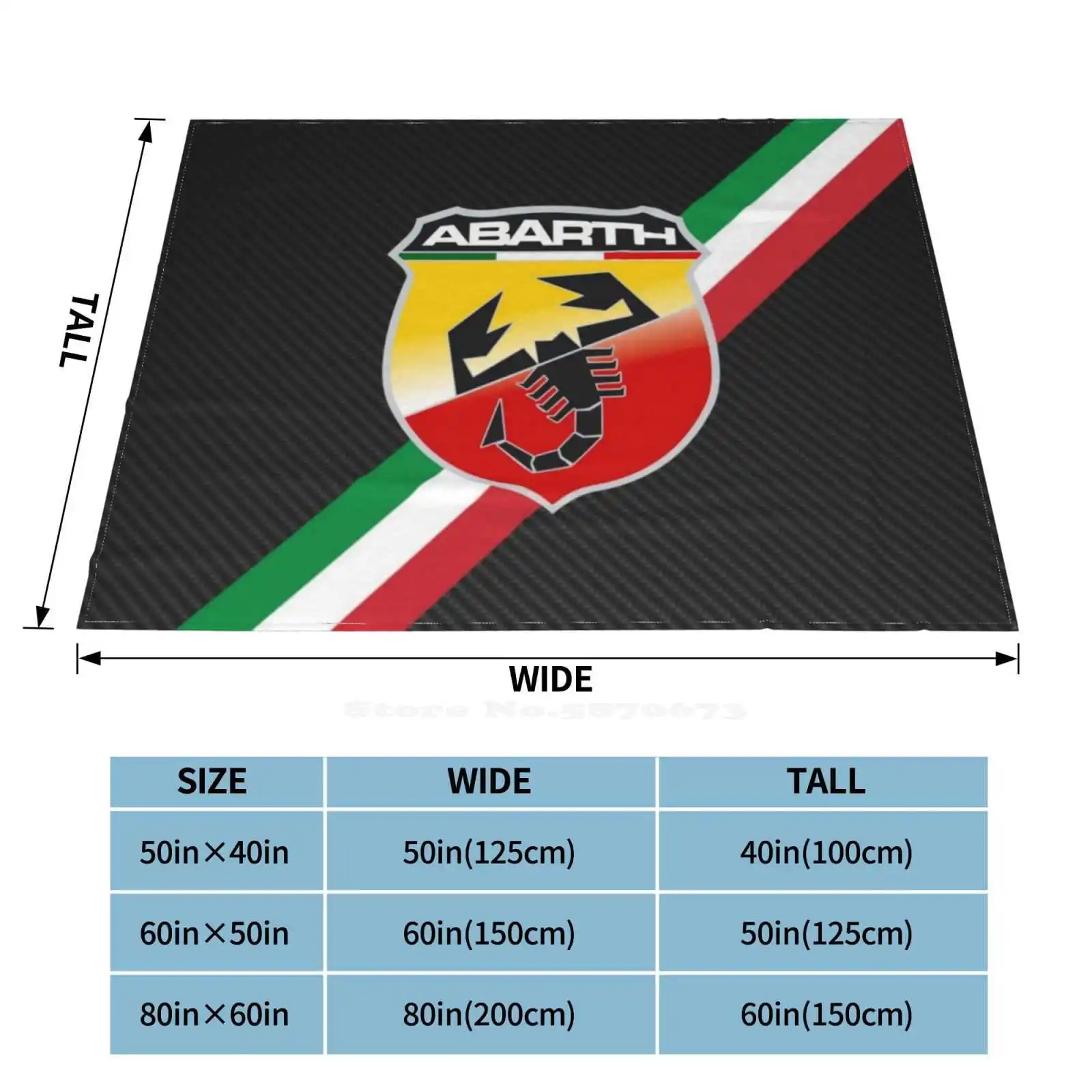 Abarth Carbon Fiber Italy Stripes Logo Soft Warm Throw Blanket Turbo Novitec Retro 500 Essesse Radically Racing Le Usa Gt40