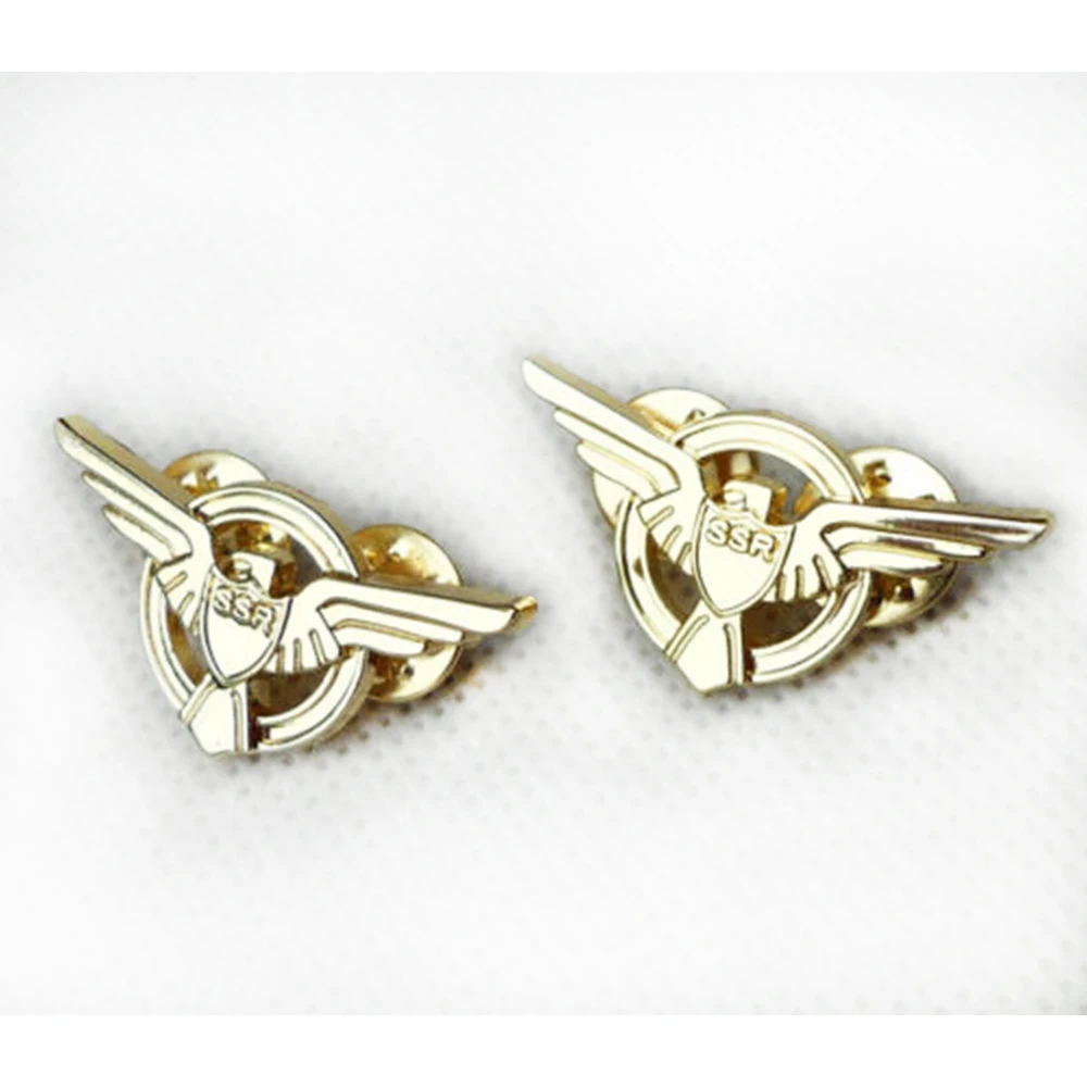 PAIR STRATEGIC SCIENTIFIC RESERVE LAPEL SSR PIN CAPTAIN AMERICA AGENT CARTER PIN WING