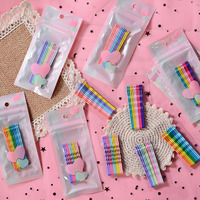 10pcs Colorful Cute Hair Pins Girls Wave Straight Barrettes Hairpins Women Korean Style Bobby Hair Clips Hair Accessories