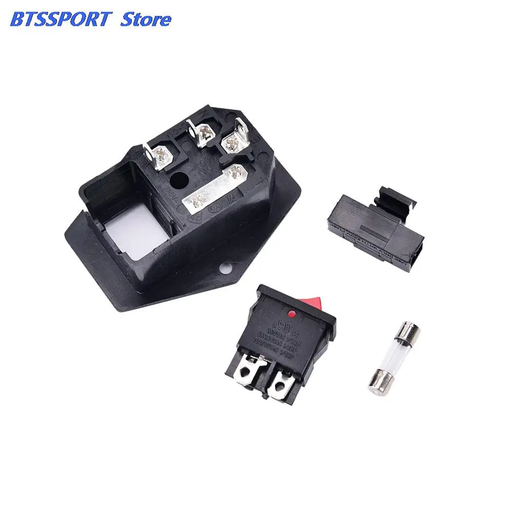 1Pc ON/OFF switch Socket with female plug for power supply cord arcade machine IO switch with Fuse