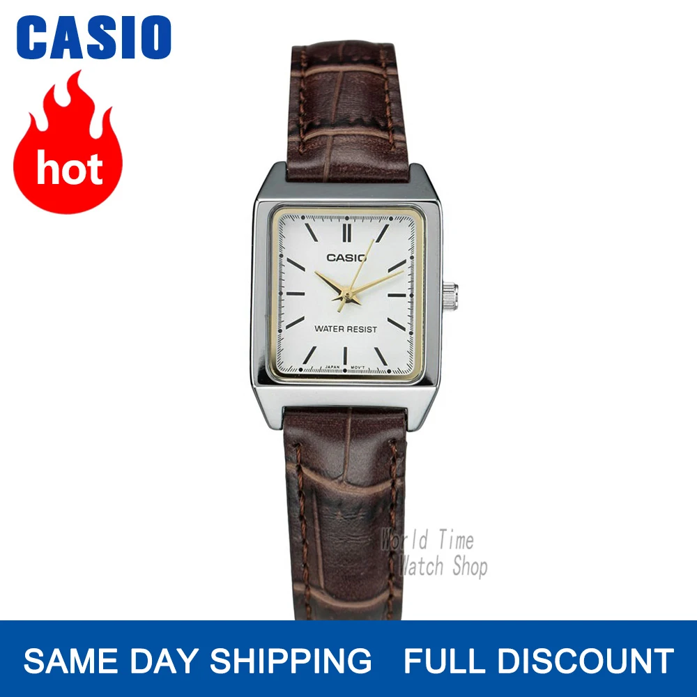 Casio Watch Relógio das mulheres Marca De Luxo Analógico Couro Praça dial Relógio de Pulso das Mulheres do Sexo Feminino Relógio de Quartzo часы женские reloj mujer zegarek damski montre femme relojes para mujer V007