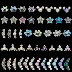 G23 Titanium&Steel bar Opal Ear Tragus Helix Cartilage Crystal Earring Stud CZ Gem  Labret Monore Lip Stud Ring Piercing Jewelry