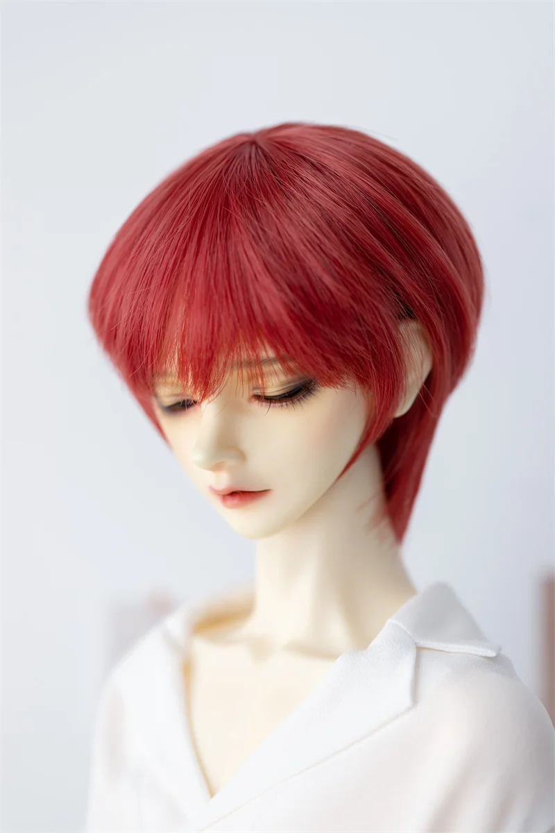 Bjd/sd/dd วิกผม1/4และ1/3อุณหภูมิสูงผมสั้นผ้าไหมเครื่องประดับตุ๊กตา