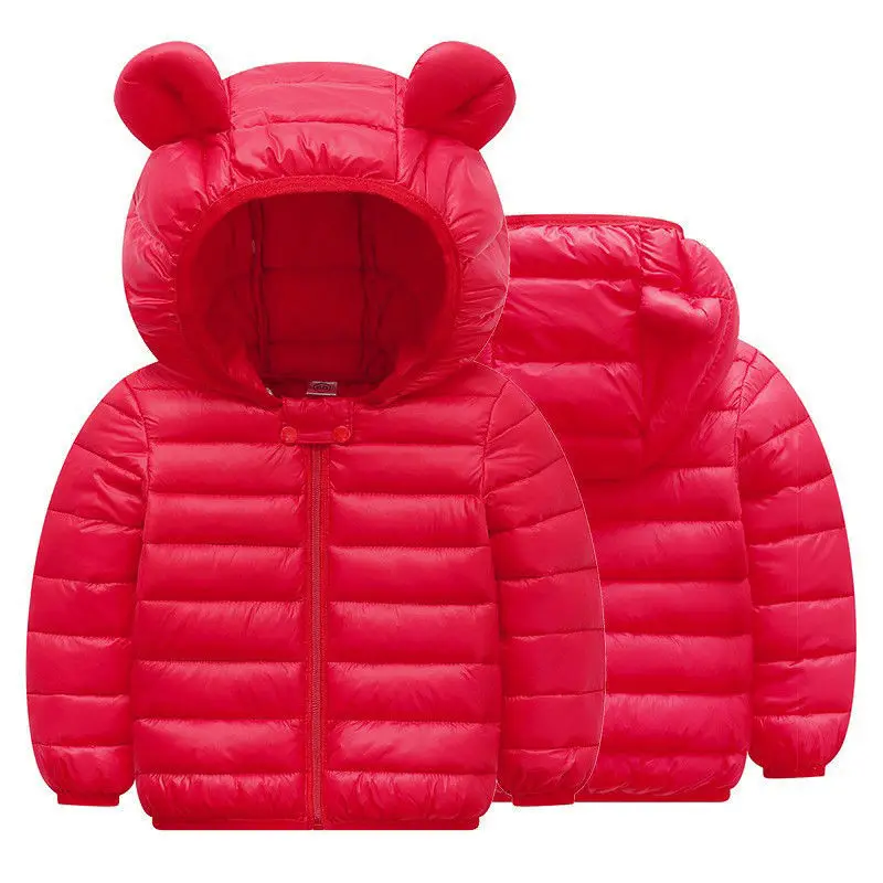 Autumn Winter Hooded Children Down Jackets For Girls Candy Color Warm Kids Down Coats For Boys Girls 1-6 Years Outerwear Clothes