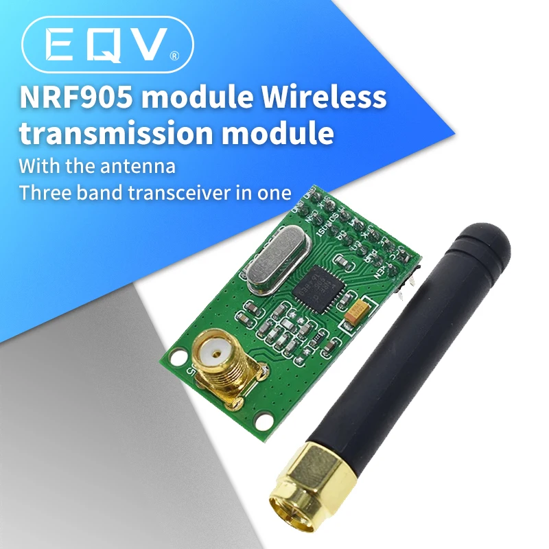 NRF905 Wireless Transceiver Module Wireless Transmitter Receiver Board NF905SE With Antenna FSK GMSK 433 868 915 MHz