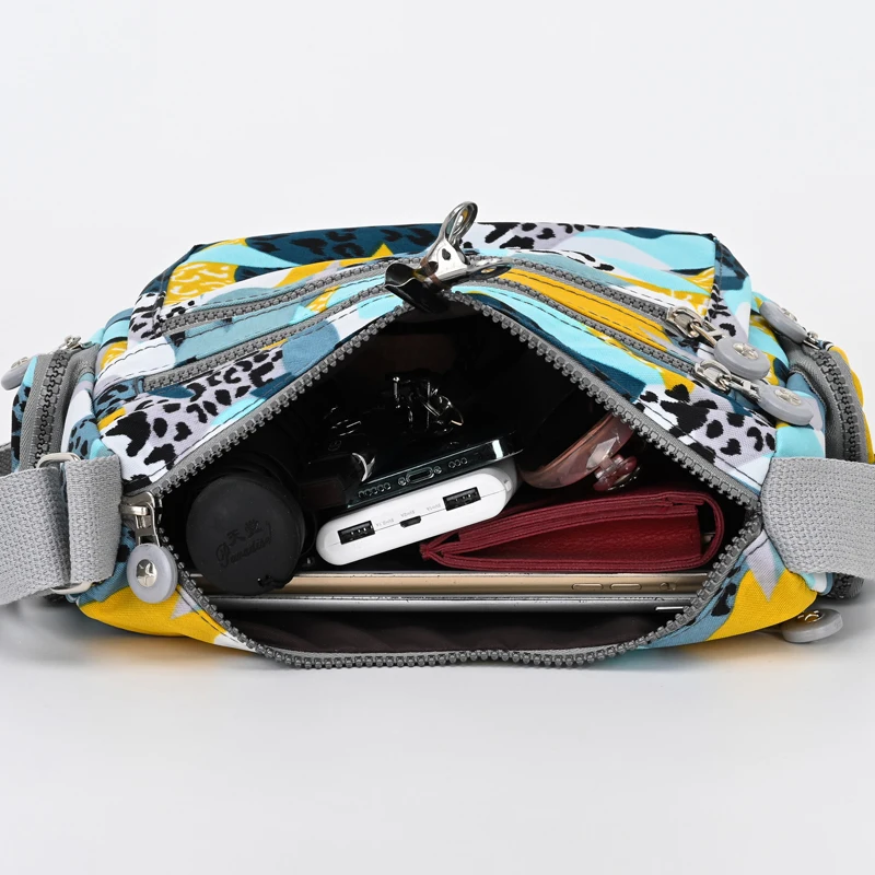 Rural Style Cloth Crossbody Ladies Casual Shoulder Bag Nylon Waterproof Handbag Daily or Women Shopping Travel Messengerbag