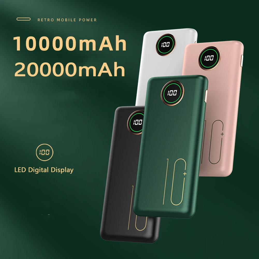 Mobile Phone Power Bank 20000mAh for iPhone 15 Pro Xiaomi Mi Samsung External Battery Pack Fast Charge Smartphone Spare Battery