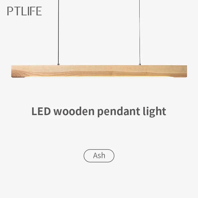 LED Moderne Hängelampe Echtholz LED Pendelleuchte Minimalist Esszimmer Kronleuchter Esstisch Beleuchtung Küche Licht 36-54W