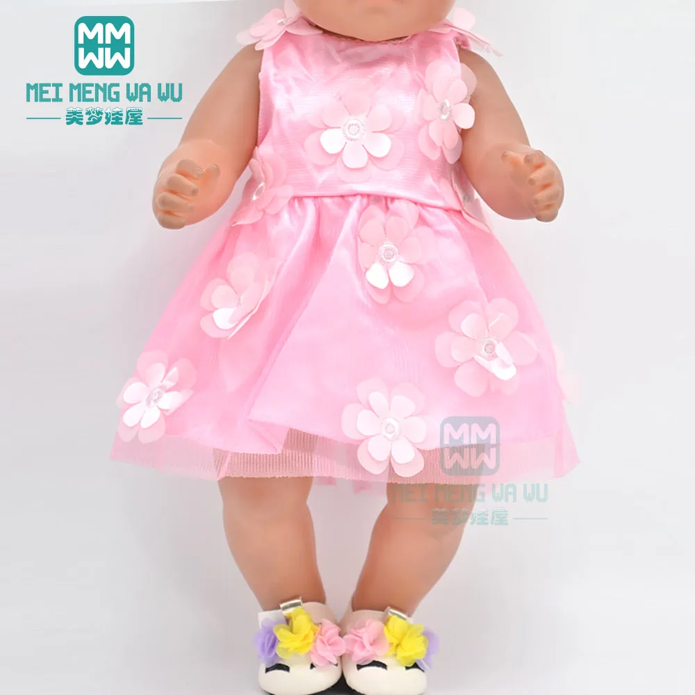 Dolls Clothes baby dress for 43cm toy new born doll accessories fashion pink princess dress