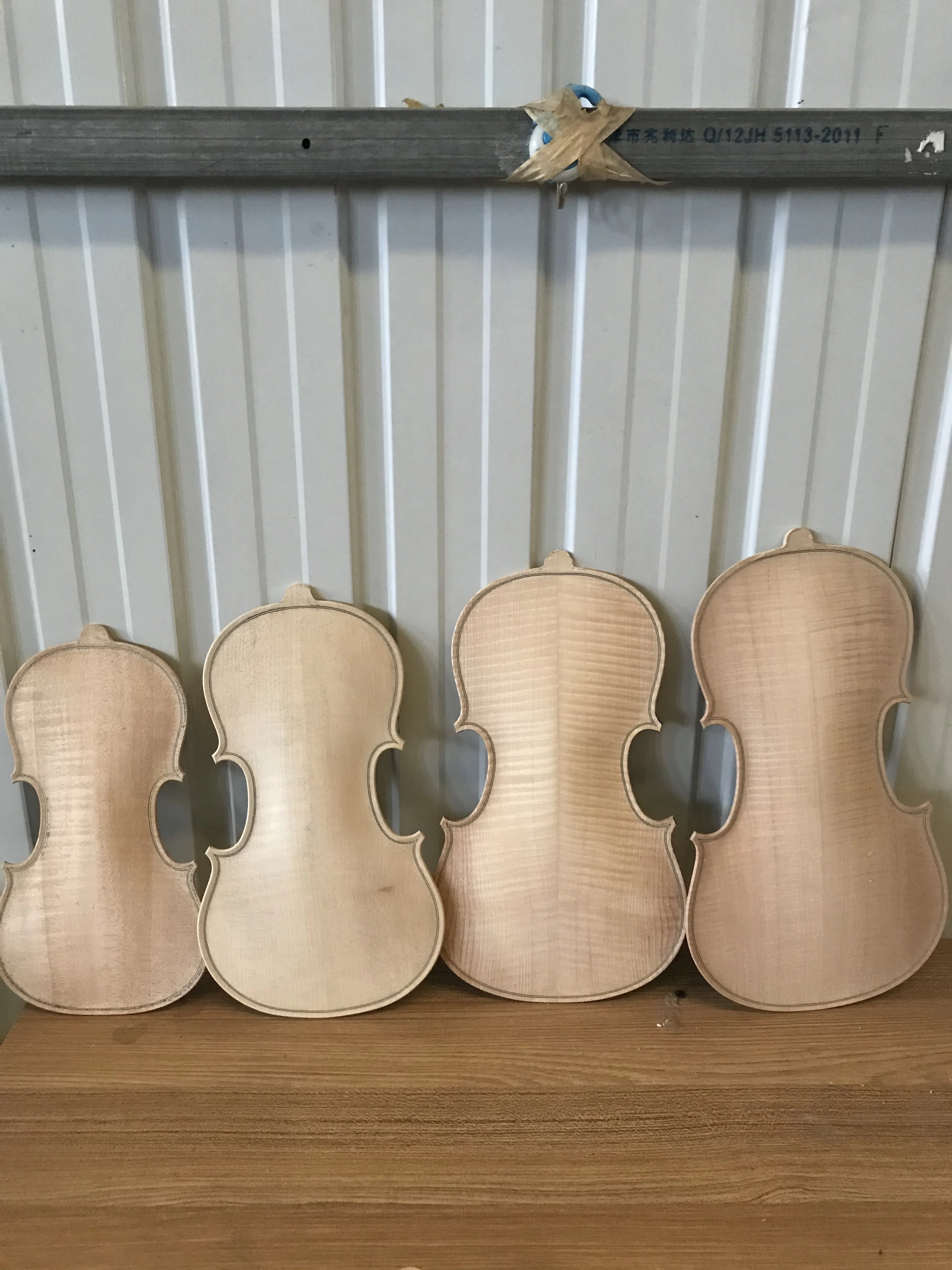 Handcraft Violin Body Backplate, Unfished Fiddle, Maple Topboard, 1/4, 1/2, 3/4, 4/4, 1Pcs